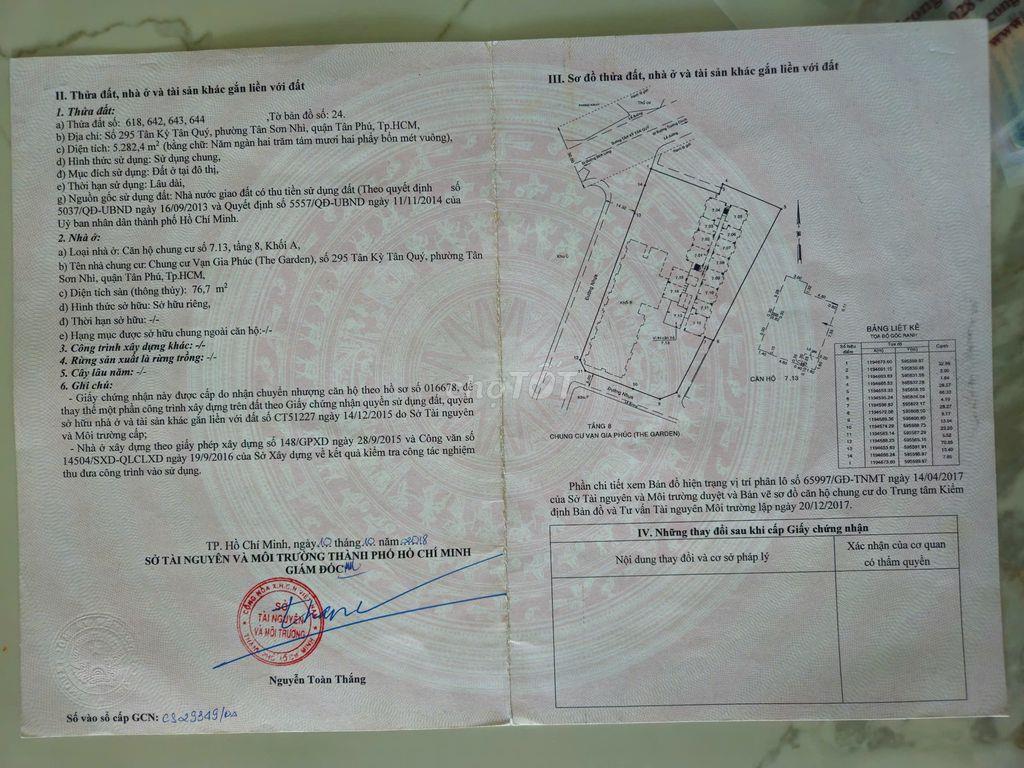 Chính chủ cần bán căn 3PN An Gia Garden - Full nội thất-5tỷ TL