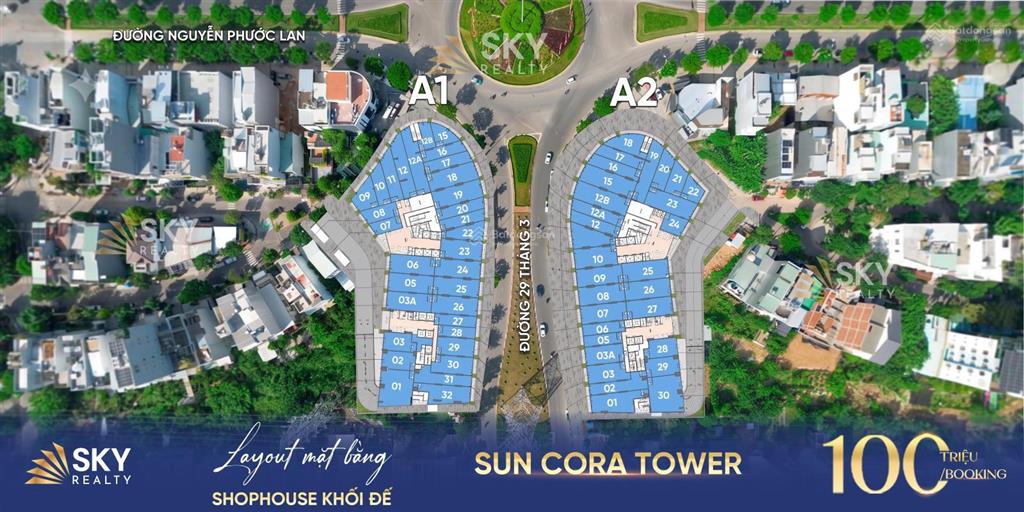 Nổi bật căn shophouse khối đế mặt tiền đường 29/3 giá gốc cđt