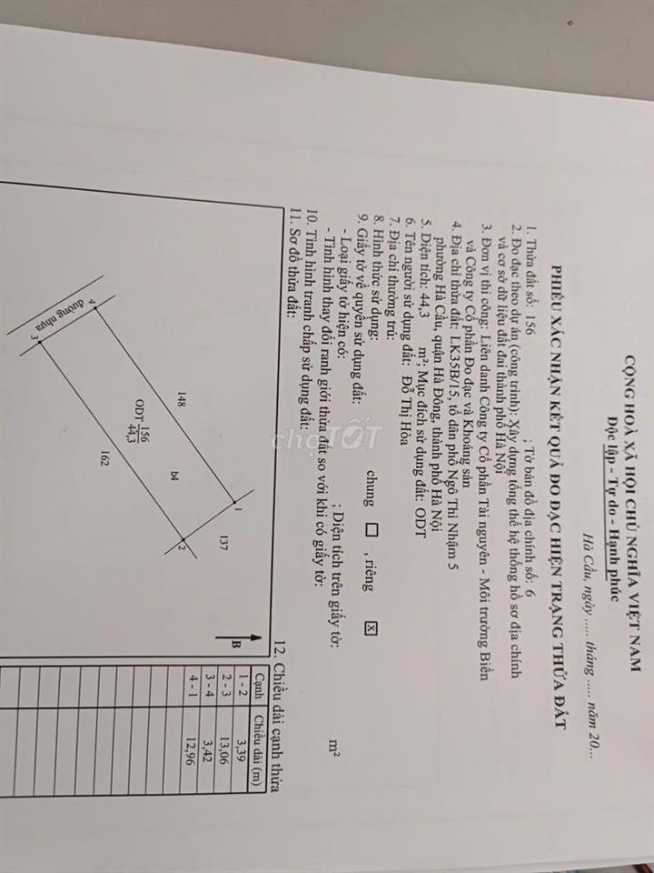 Bán căn nhà lk35b-no15 khu đồng dưa - hà cầu - ngô thì nhậm - hà đông