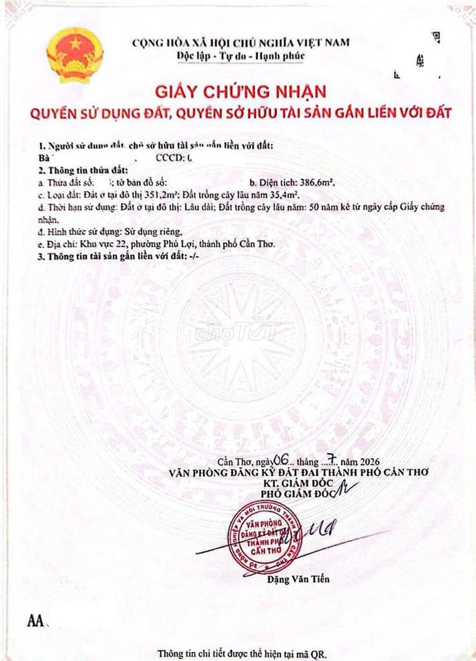 CHÍNH CHỦ BÁN NHÀ ĐẤT MẶT TIỀN TRẦN HƯNG ĐẠO TP. SÓC TRĂNG