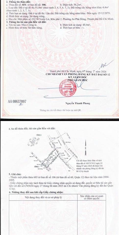 Hiếm! đất vườn lài, gần cầu sắt an phú đông gò vấp, đường ô tô vào tới đất.