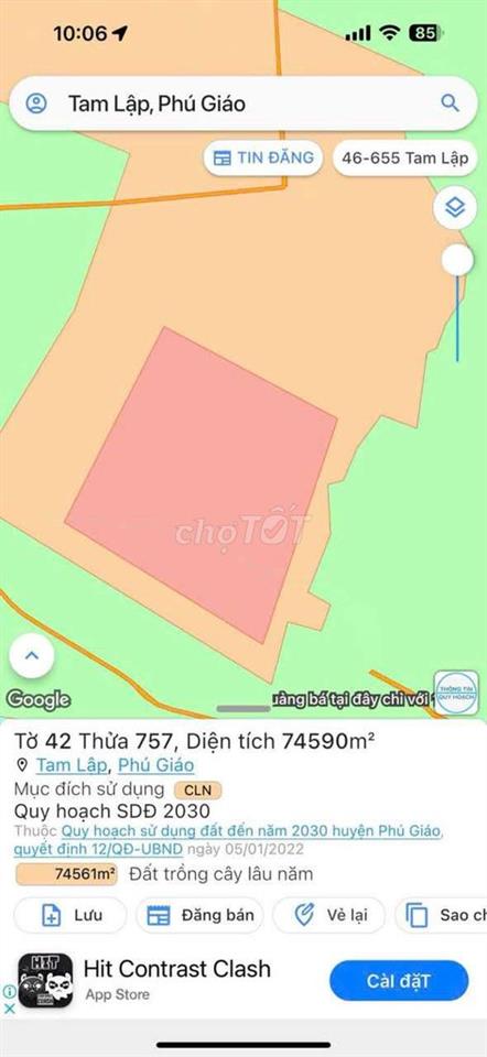 Đất quy hoạch SKC sản xuất kinh doanh giá rẻ 3 tỷ/ha có cây cao su