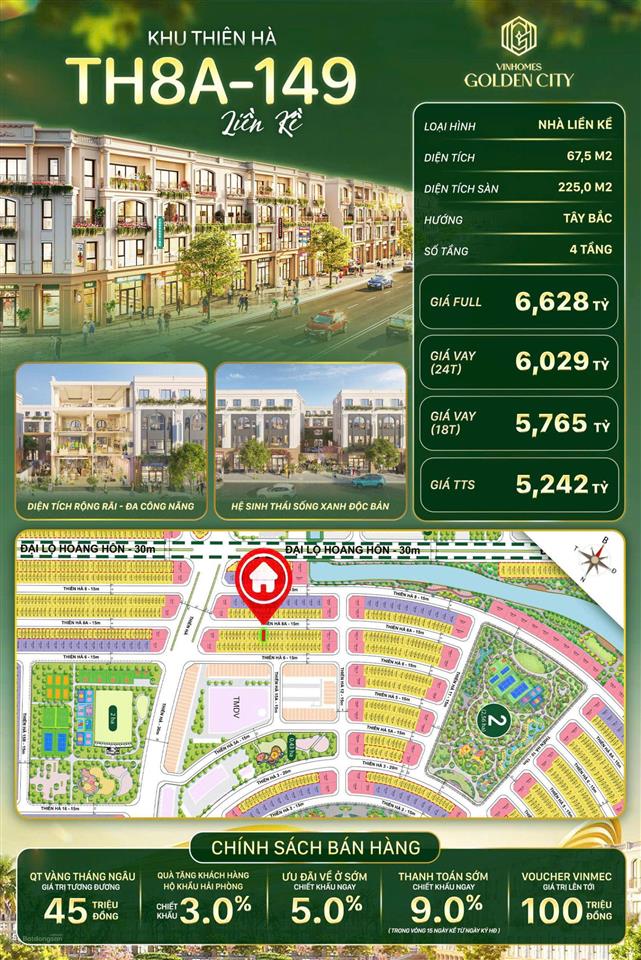 Giá 3.7 tỷ sau khi áp voucher sở hữu nhà vinhomes dương kinh