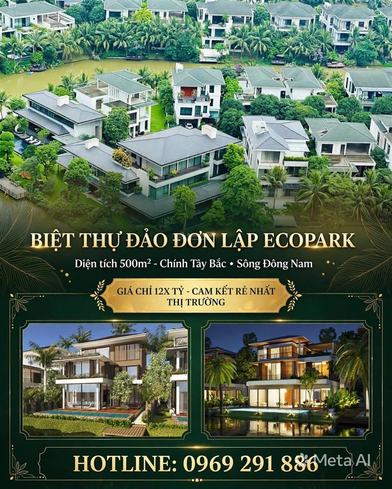 Nổi bật đảo ecopark 500m2 giá tốt thị trường chỉ 12x tỷ