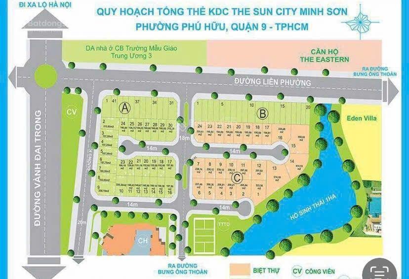 Cần tiền bán lô góc 238,1m2 ngay sát đường liên phường giá 66 triệu/m2