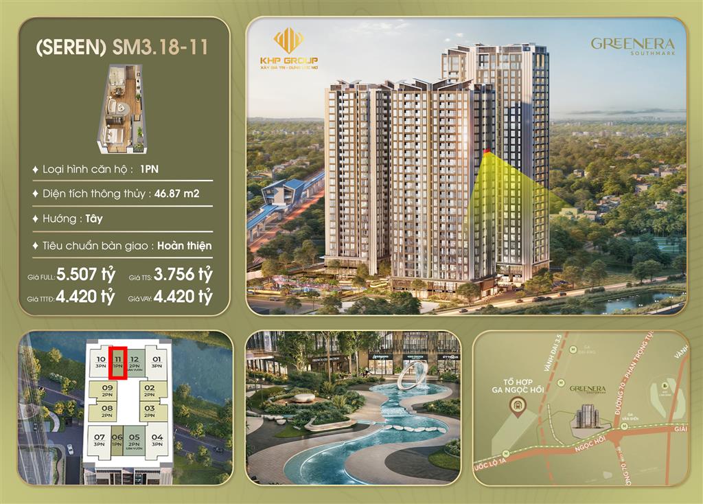 ĐÓN ĐẦU CÚ HÍCH HẠ TẦNG PHÍA NAM HÀ NỘI - CĂN 1PN+ 47M² GIÁ 7X – 486 Ngọc Hồi giá tốt