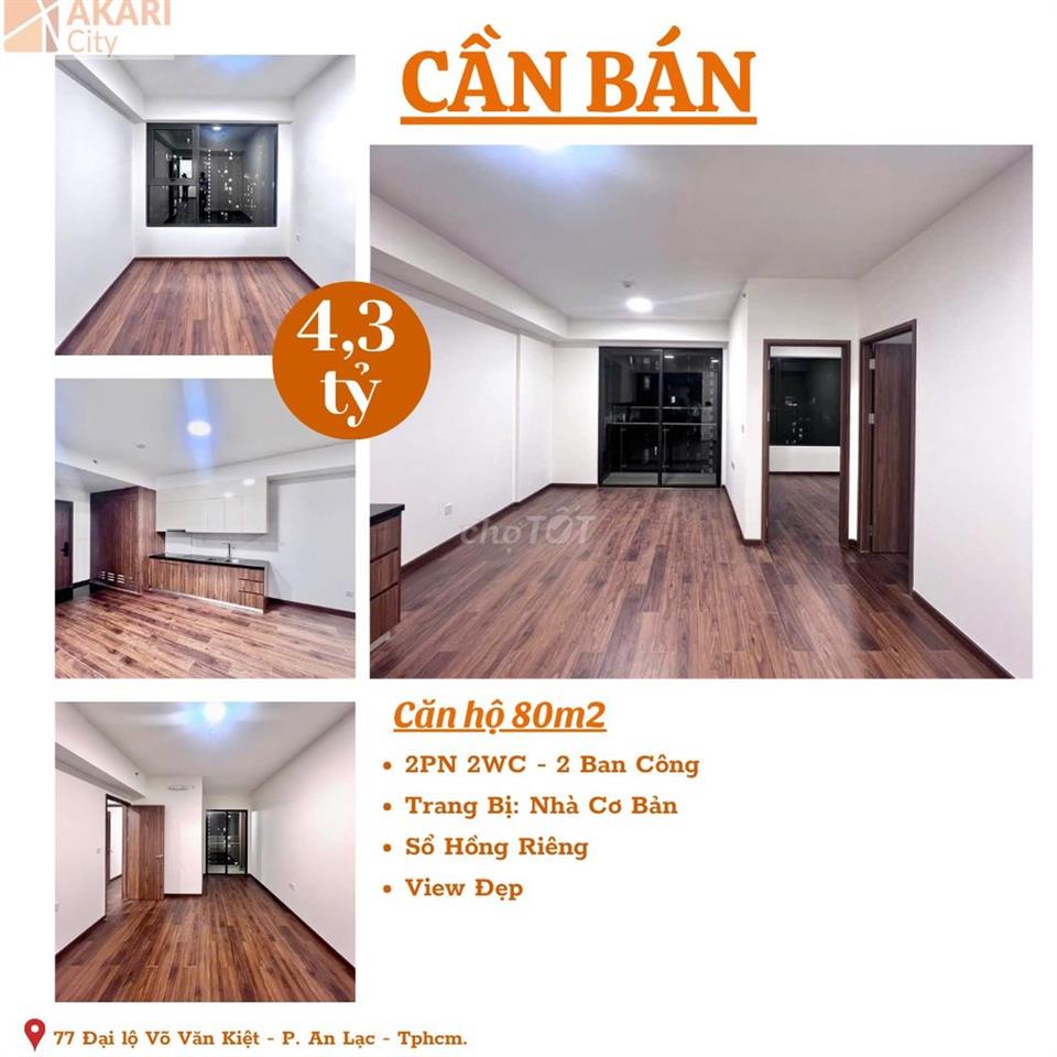 Chính Chủ Gửi Bán Akari City Phase 2 - 2PN2WC - Giá 4,3 tỷ - View Đẹp