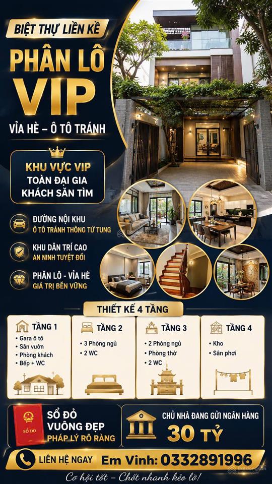 Biệt thự linh đàm hoàng mai mặt vườn hoa pháp lý chuẩn. 200m 10m mặt tiền.
