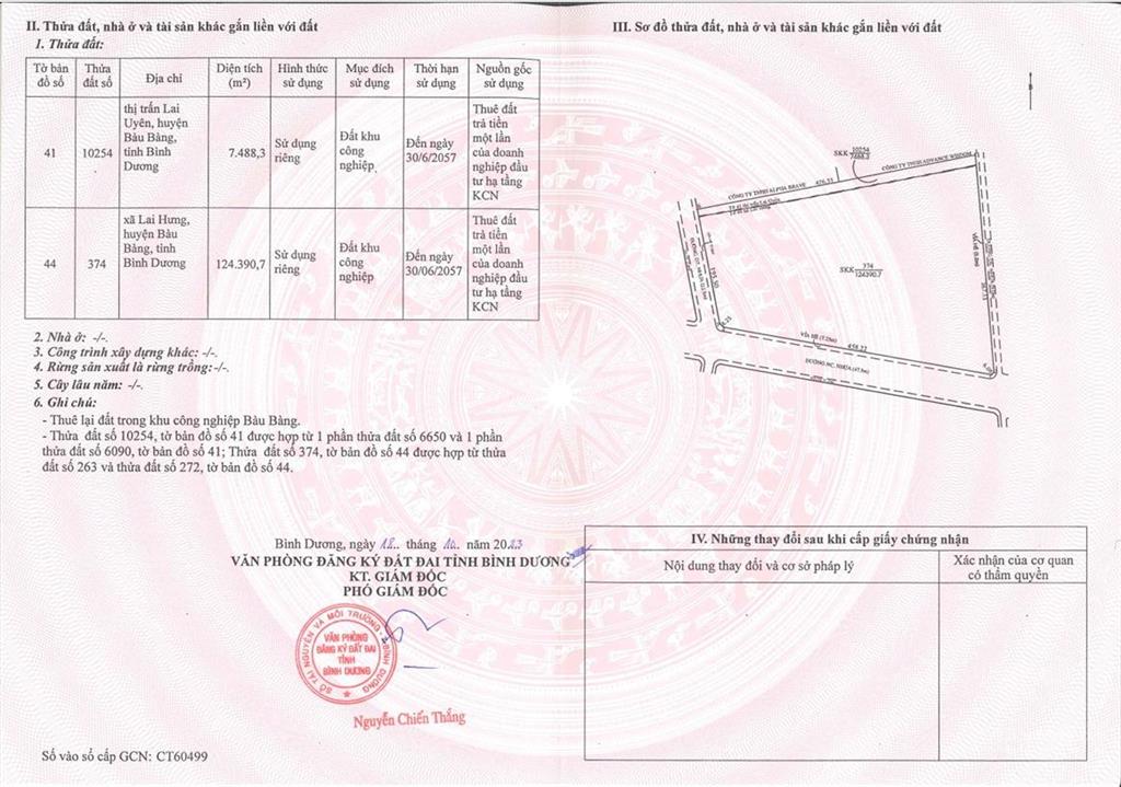 Bán đất trong kcn bàu bàng bình dương