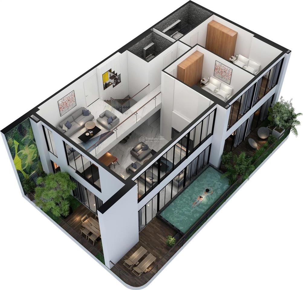 Duplex thông tầng sunshine golden river dt 495m2 thông thủy, 5pn 5wc có bể bơi riêng, view hồ tây.