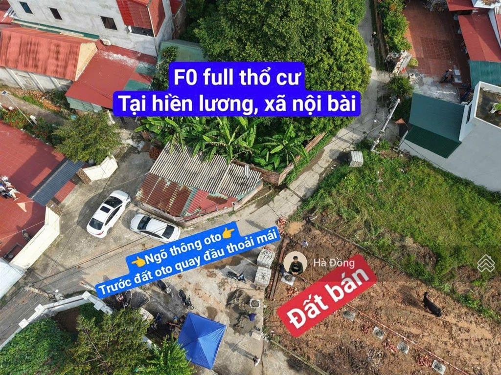 F0 hiền lương xã nội bài 107m2 full thổ cư ngõ thông có đàm phán