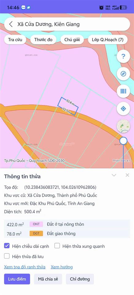 Bán đất đẹp tại bến tràm, quy hoạch đất ở/tmdv, 2.5 tỷ, 500.4m2