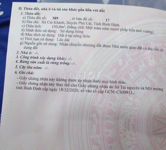 Bán đất thổ cư Cát Khánh
