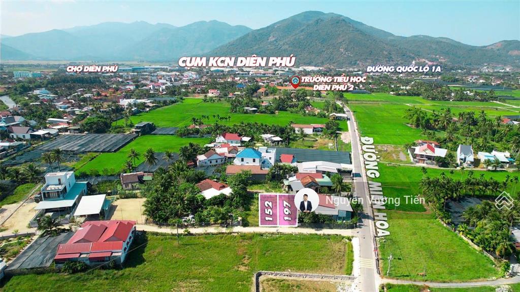 10tr/m2 đất diên phú 152m² gần ql1 và kcn 500m ngang 5,5m nở hậu 7m. đường lớn ô tô tận nơi
