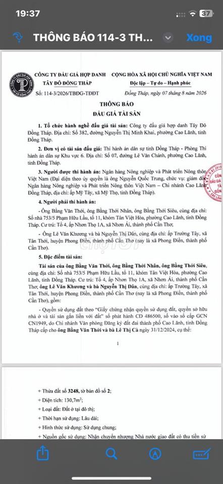 Nhà gắn liền với đất ở cao lãnh phường 6 cũ