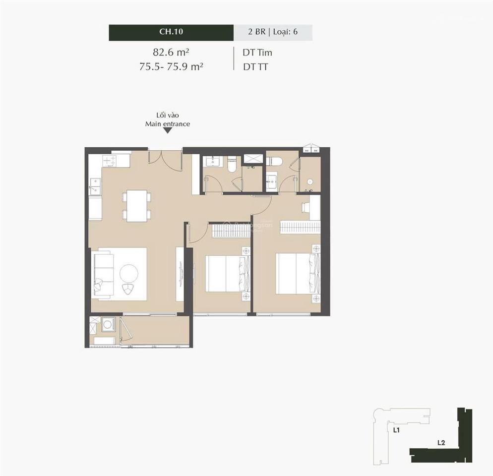 Mua để ở siêu rẻ đông nam 2pn tòa l2 the bloom cao xà lá 0986 198 ***
