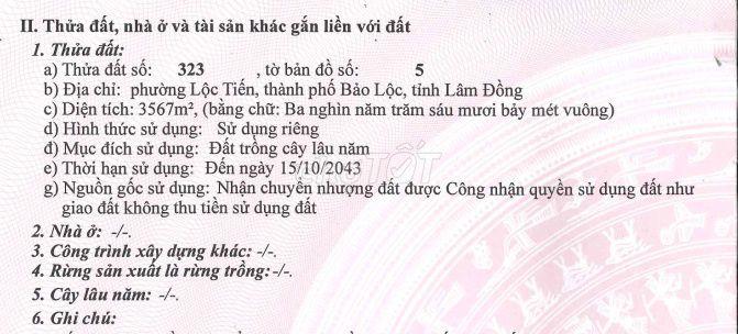Cắt lỗ - Bán đất Lộc Tiến, Bảo Lộc, Lâm Đồng (thương lượng)