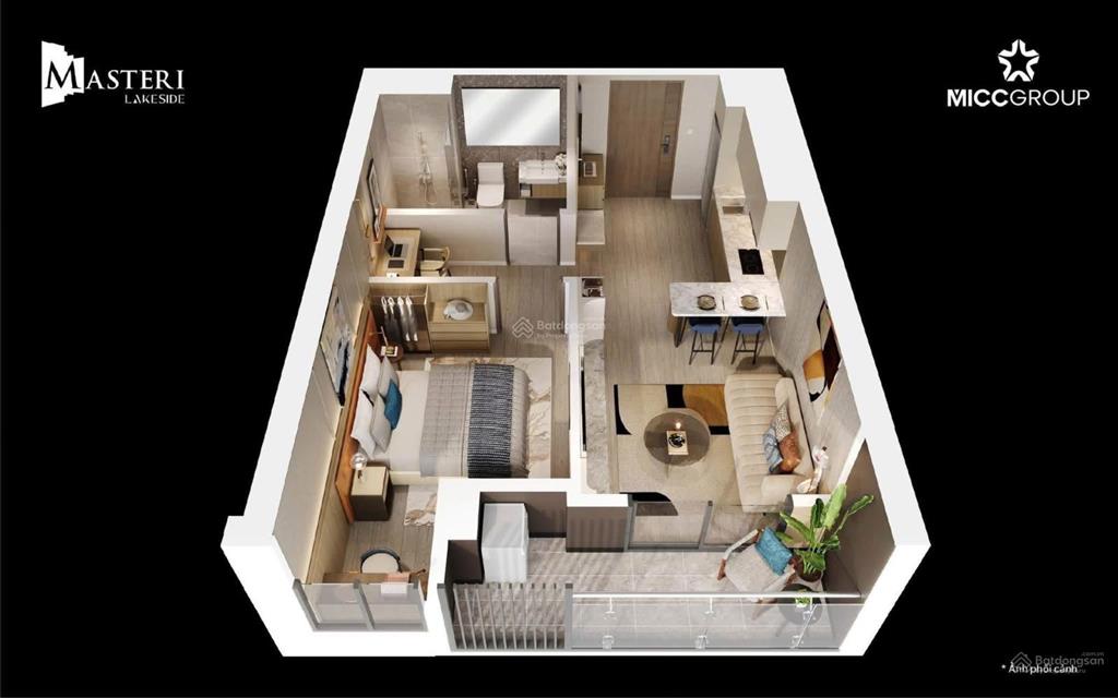 Bán giảm 100tr với hđmd căn 1pn+1 masterise lakeside 46,1m giá chỉ 3,22tỷ thu về