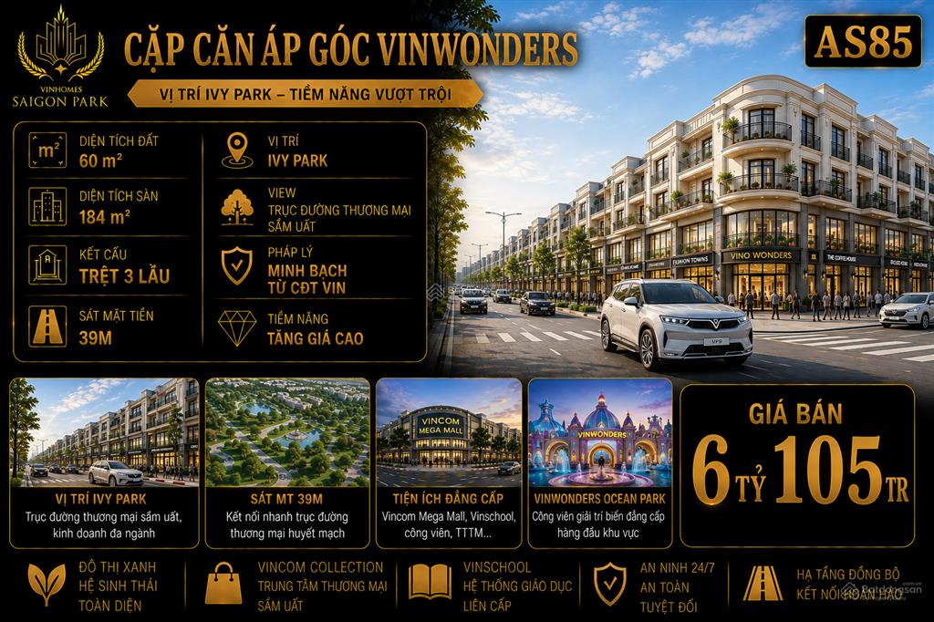Ngay little hong kong vinwonders ocean park dt 60m2 sát trục 39m 6ty1