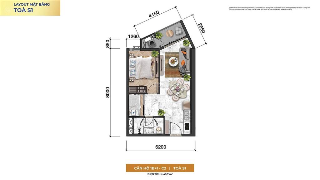 Bán gấp căn hộ 2pn tại sun symphony residence, 4 tỷ, 50m2, đà nẵng