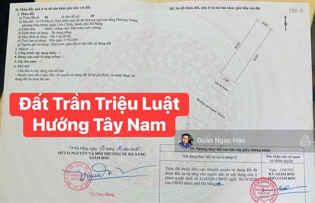 Продаётся участок, 100 м², Liên Chiểu