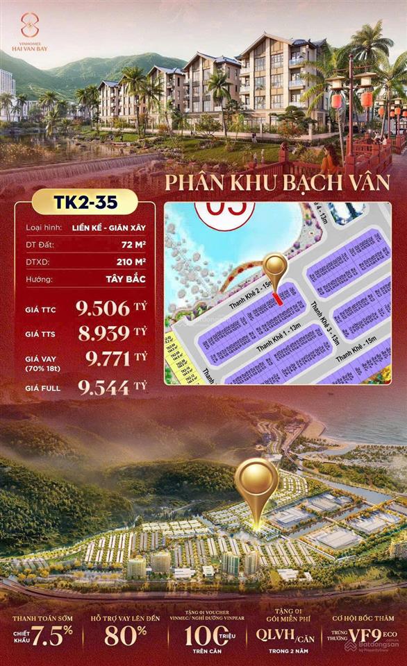 8,9 tỷ căn nhà 4 tầng nhìn trực diện về suối lương thuộc kđt vinhomes hải vân bay, gần biển.