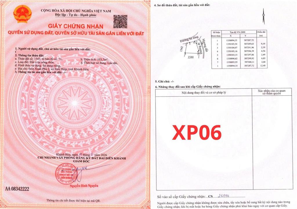 Bán đất 103m2, thổ cư 2 mt suối tiên, ngay hl39, cách nha trang 15ph, ngay khu dân cư hiện hữu