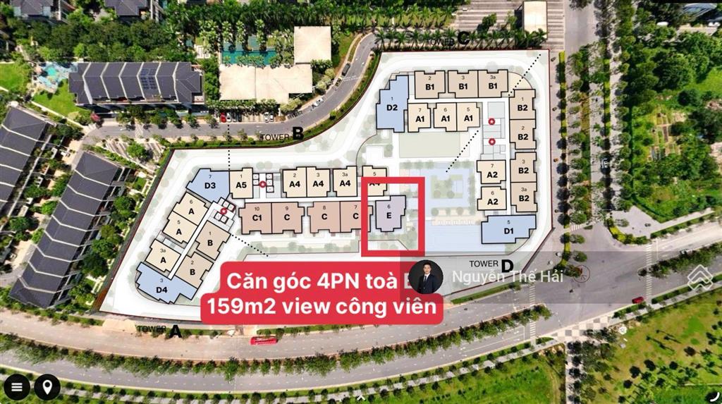 Căn góc 4pn tòa b, 159m2, giá 16,5 tỷ, ban công đông nam, view công viên, le parc place parkcity