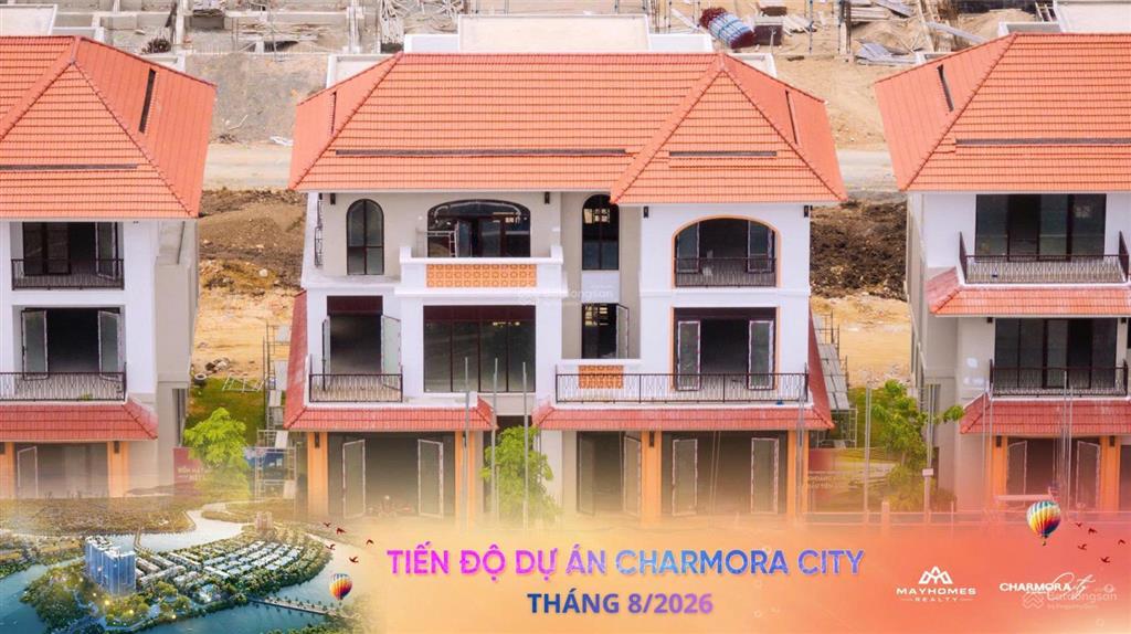 Biệt thự song lập khoáng nóng 180m2 tại charmora city nha trang 3 tầng, giá chỉ 95.5 triệu/m2