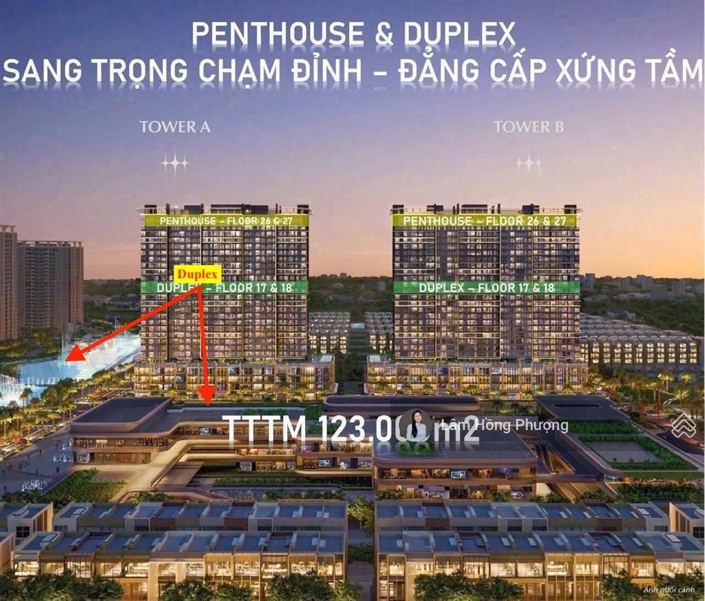Bán duplex lumière midtown 173m2 hướng đông nam view tttm và nhạc nước giá 27 tỷ 0939 220 ***