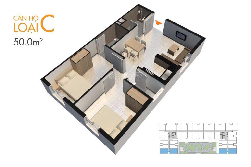 Bán căn hộ 50m2 2pn2wc chung cư firsthome thạnh lộc q12
