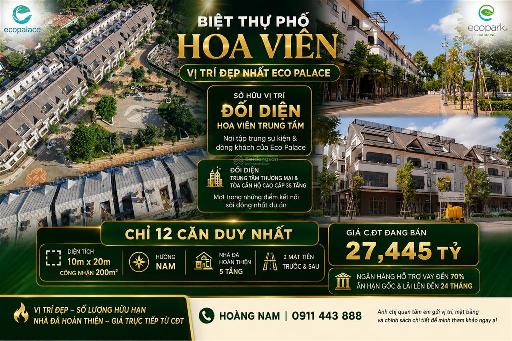 Biệt thự phố hoa viên vị trí đẹp eco palace