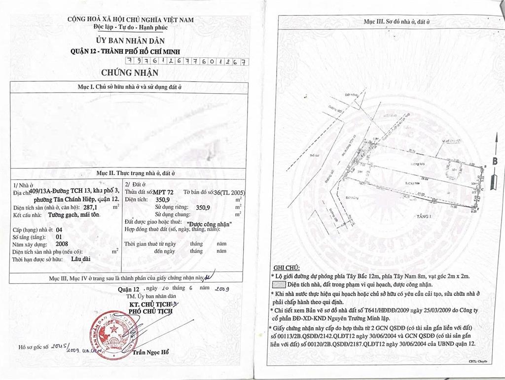 Bán kho, nhà xưởng tại 409 huỳnh thị hai, 45 triệu / m2, 350 m2, có cty đang thuê hàng tháng