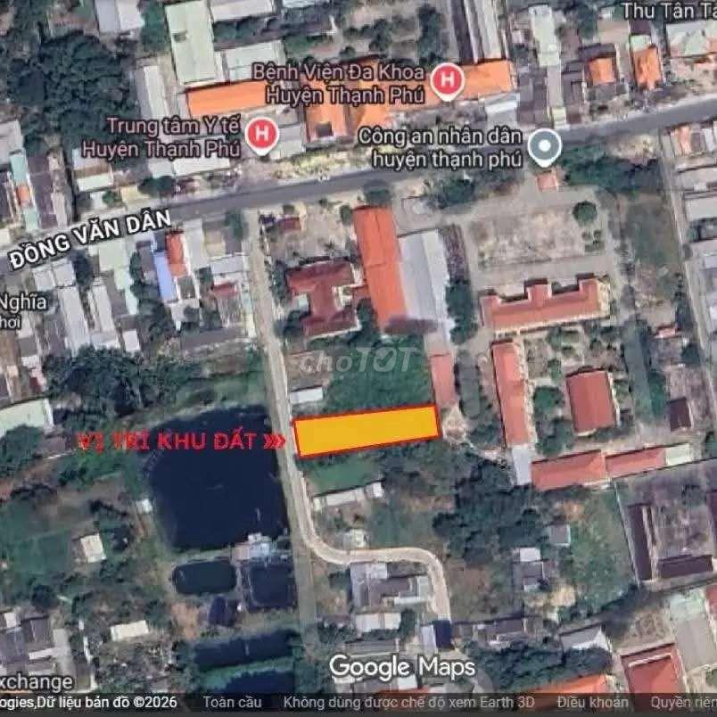 bán 840m2 đất đường bên hông Tòa án Thạnh Phú