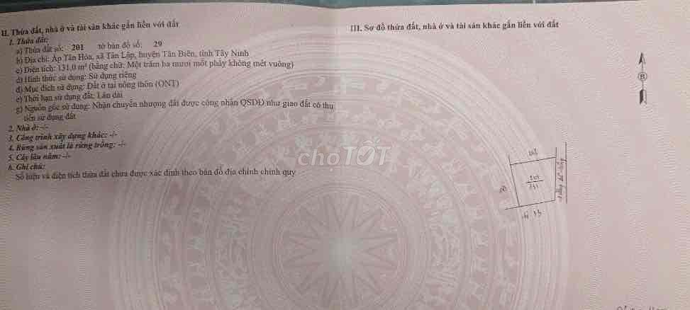 CHÍNH CHỦ CẦN CHUYỂN NHƯỢNG LẠI LÔ ĐẤT – DO CHUYỂN NƠI SINH SỐNG