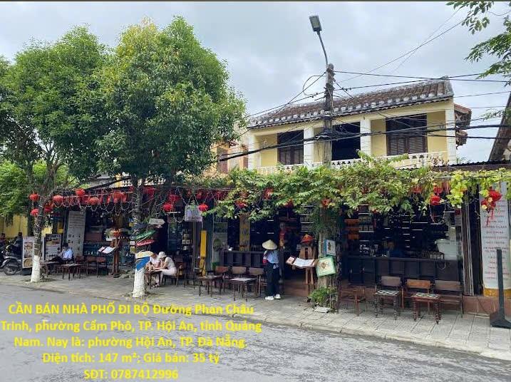 CẦN BÁN NHÀ PHỐ ĐI BỘ PHAN CHÂU TRINH – 147M² – MT 8M – 3PN – P.CẨM PHÔ, TP.HỘI AN, Quảng