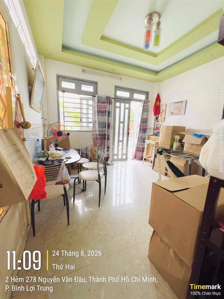 NHÀ HẺM Ô TÔ QUAY ĐẦU CÁCH NGUYỄN VĂN ĐẬU – CHỈ SAU 1 CĂN MẶT TIỀN – N