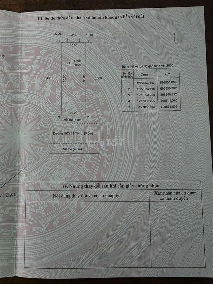 Bán 300m2 Đương NK3