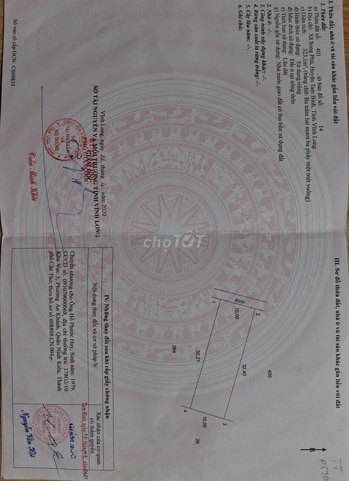 Chính chủ cần bán nền đẹp