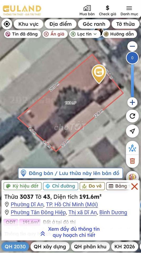 CHÍNH CHỦ CẦN BÁN ĐẤT CÓ SẴN 8 PHÒNG TRỌ TẠI DĨ AN