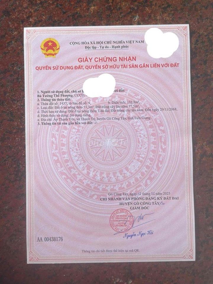 cần bán 2 miếng đất thổ 1 phần giữa