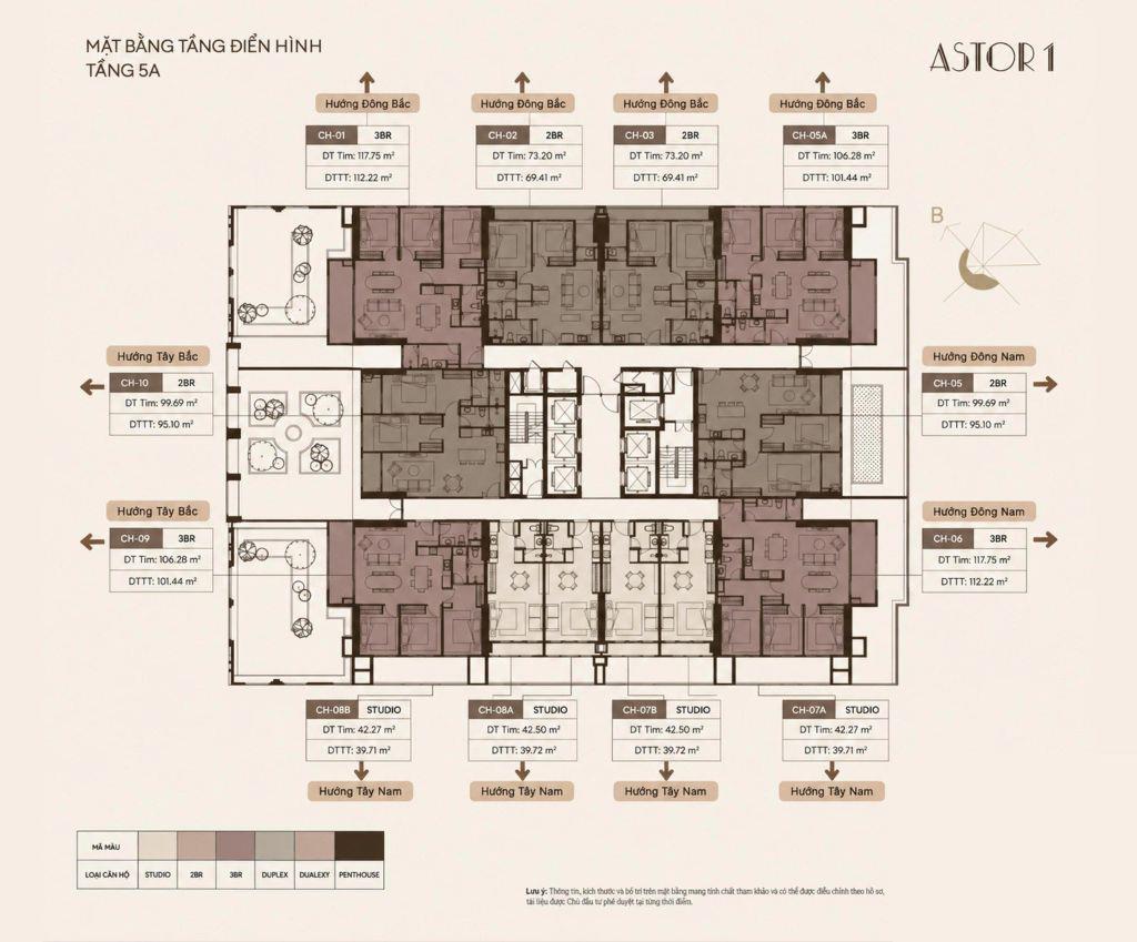 BÁN CĂN 2PN 95,66M ASTOR 1 CIPUTRA 2 NGỦ DIỆN TÍCH LỚN, BAN CÔNG RỘNG THOÁNG
