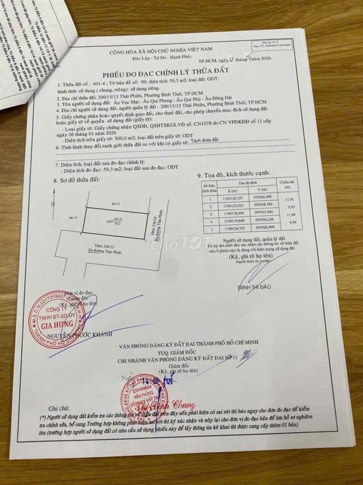 Bán Gấp Đất Góc 2 Mặt Hướng Khu VIP P.8 Q.11 Cũ Gía 6,8 TỶ