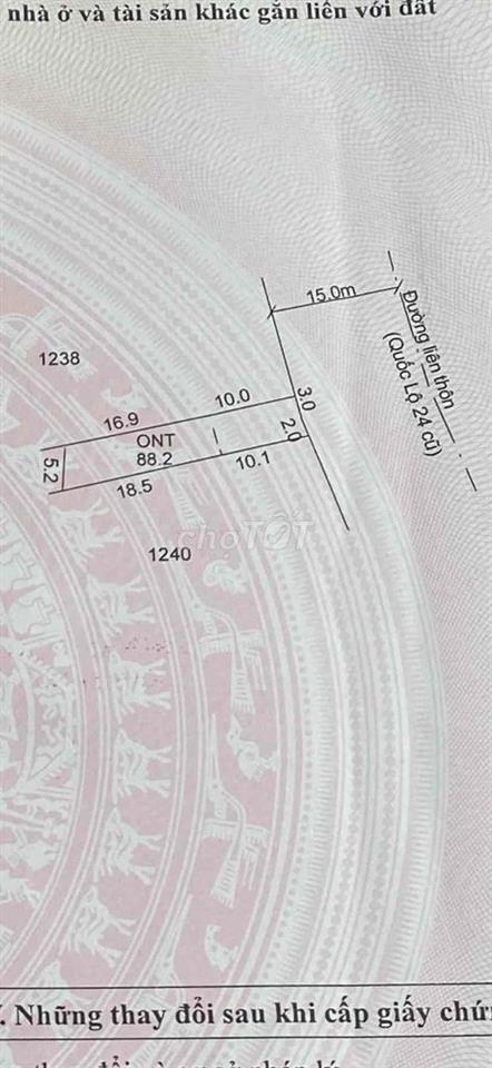 Đất MT Rộng 24m nhựa Giá ngộp 425tr/ cả lô Tp Kontum