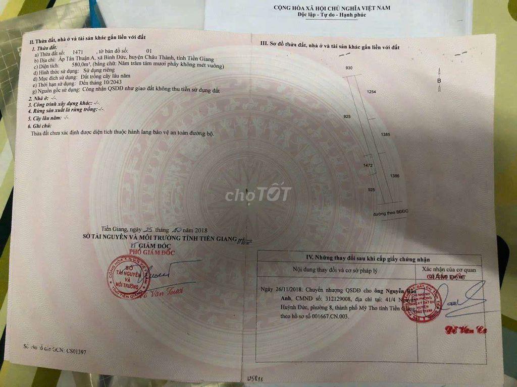 Đất nền mặt tiền Bình Đức