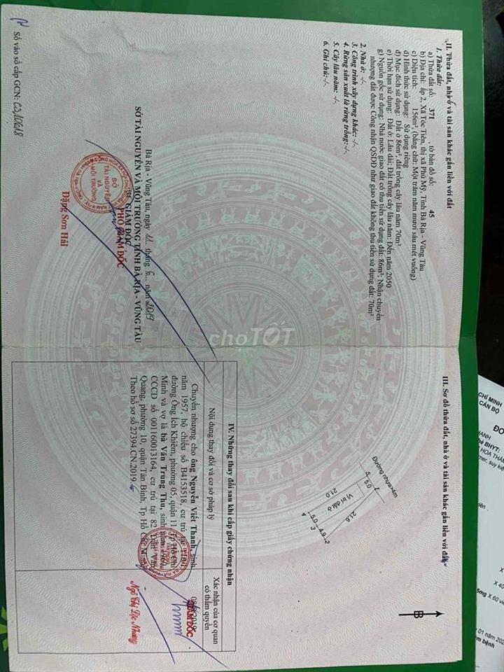 Chính chủ bán lỗ 100 triệu đất đường nhựa, 2 mặt tiền tại Tóc Tiên