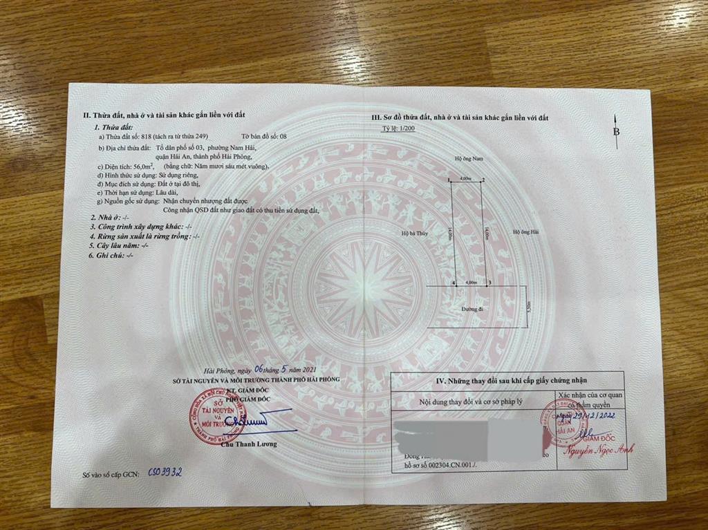 CHÍNH CHỦ BÁN ĐẤT THỔ CƯ Mặt Ngõ 138 Đường Nam Hải, Đông Hải, Hải An, Hải Phòng