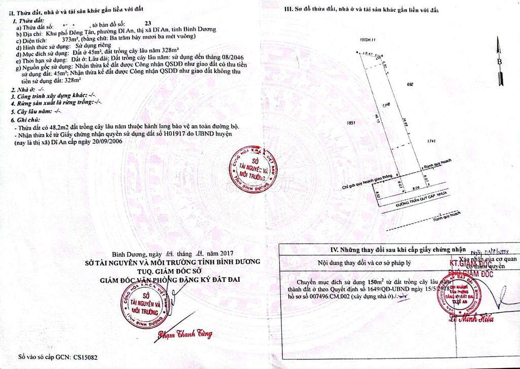 ĐẤT MẶT TIỀN TRẦN QUÝ CÁP – ĐÔNG TÂN, DĨ AN
