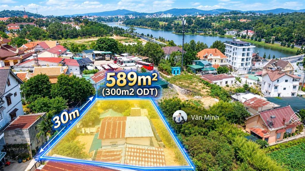 Bán đất 589m² view hồ xuân hương, 35m mặt tiền phù hợp xây villa nghỉ dưỡng, boutique hotel 25 tỷ