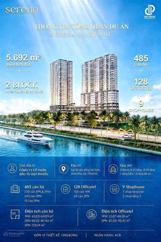Officetel serena riverside 1pn vừa ở + vừa kinh doanh thanh khoản nhân đôi, giá chỉ từ 50,6tr